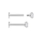 14g – 12g Internally Threaded Crystal or Black Prong-Set Round Jewel Top – Price Per 1