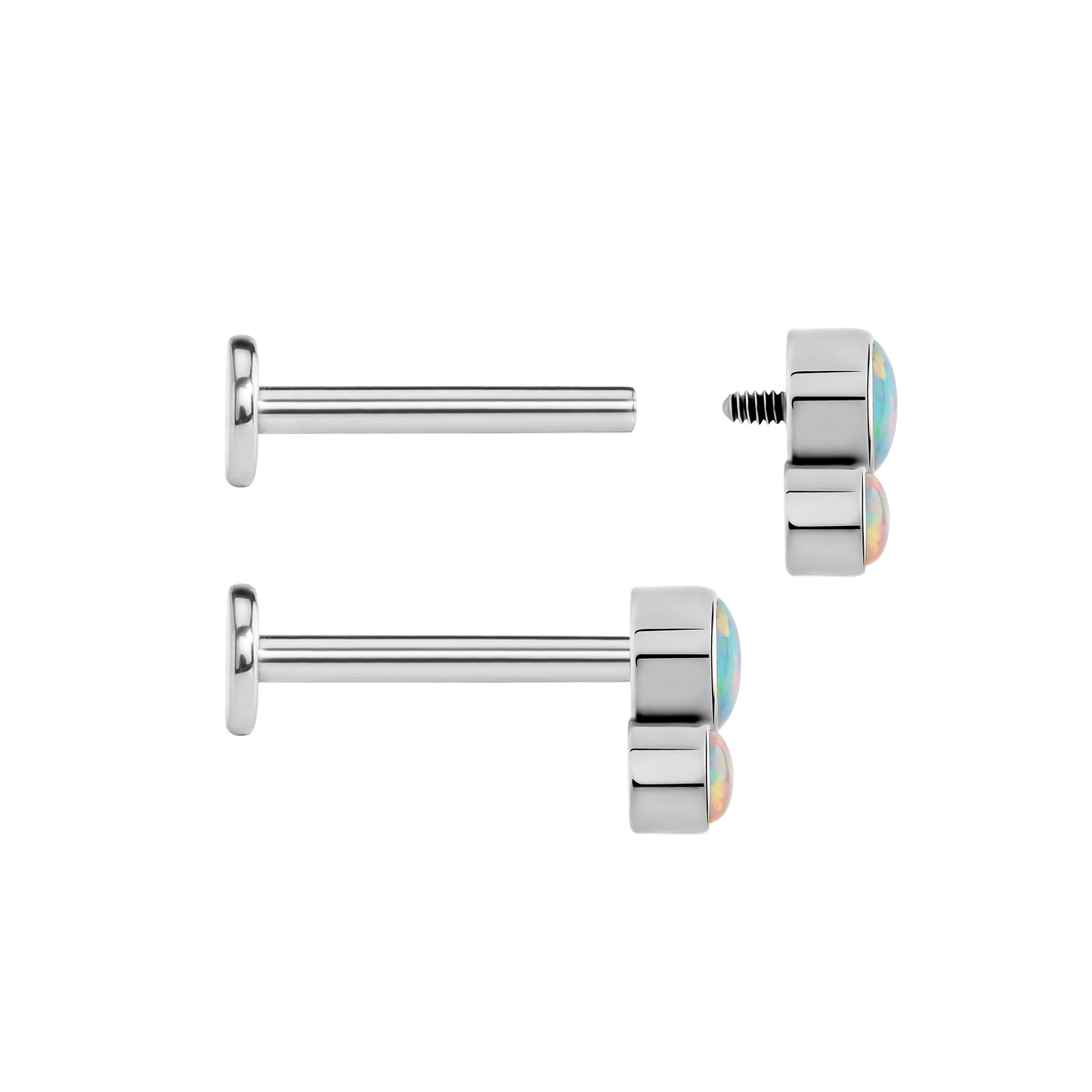 Tilum 18g-16g Internally Threaded Atomic Opal Cluster Top - Price Per 1