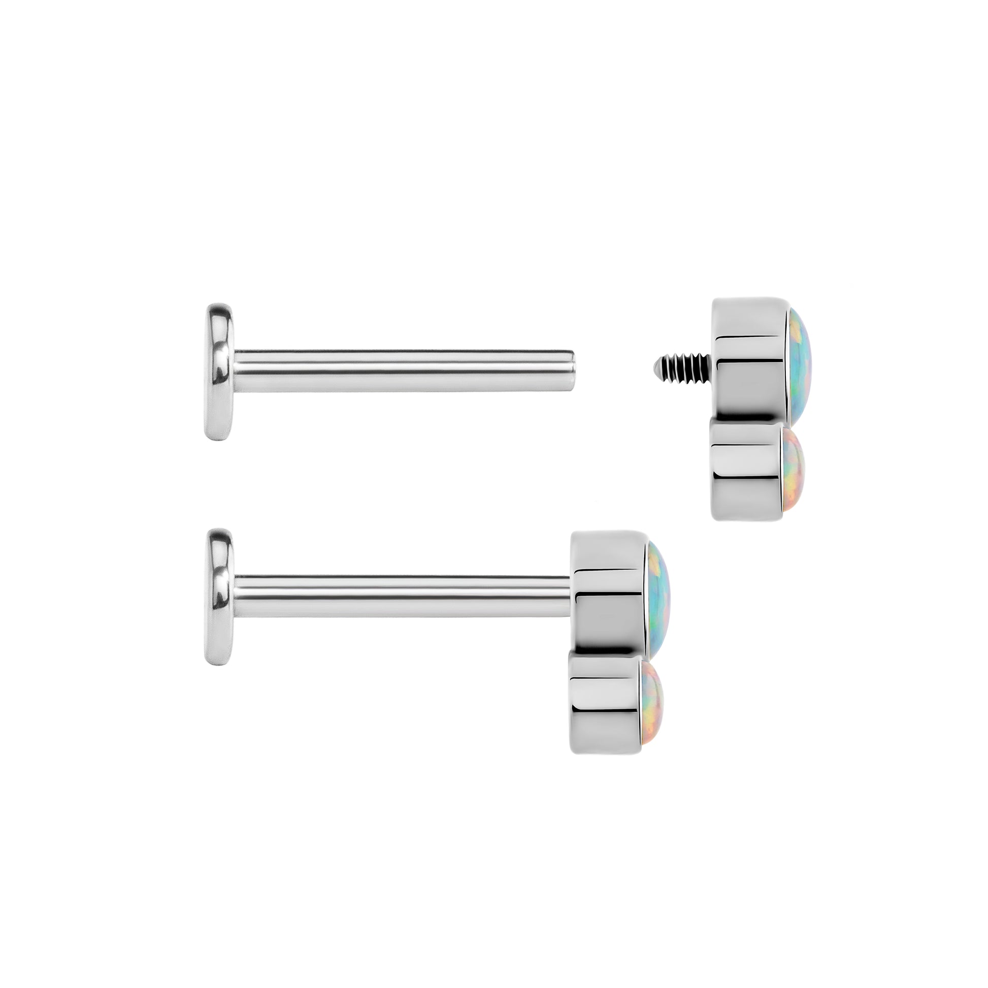 Tilum 18g-16g Internally Threaded Atomic Opal Cluster Top - Price Per 1