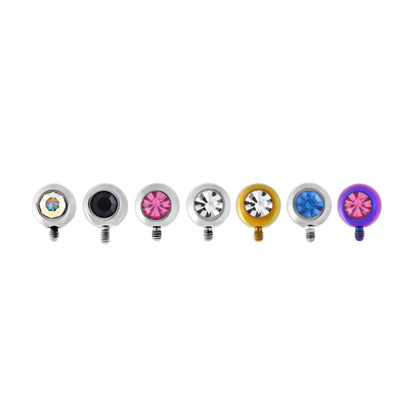 Tilum 14g-12g Internally Threaded 90° Swarovski Jeweled Titanium Ball – 5mm – Price Per 1 - Painful Pleasures