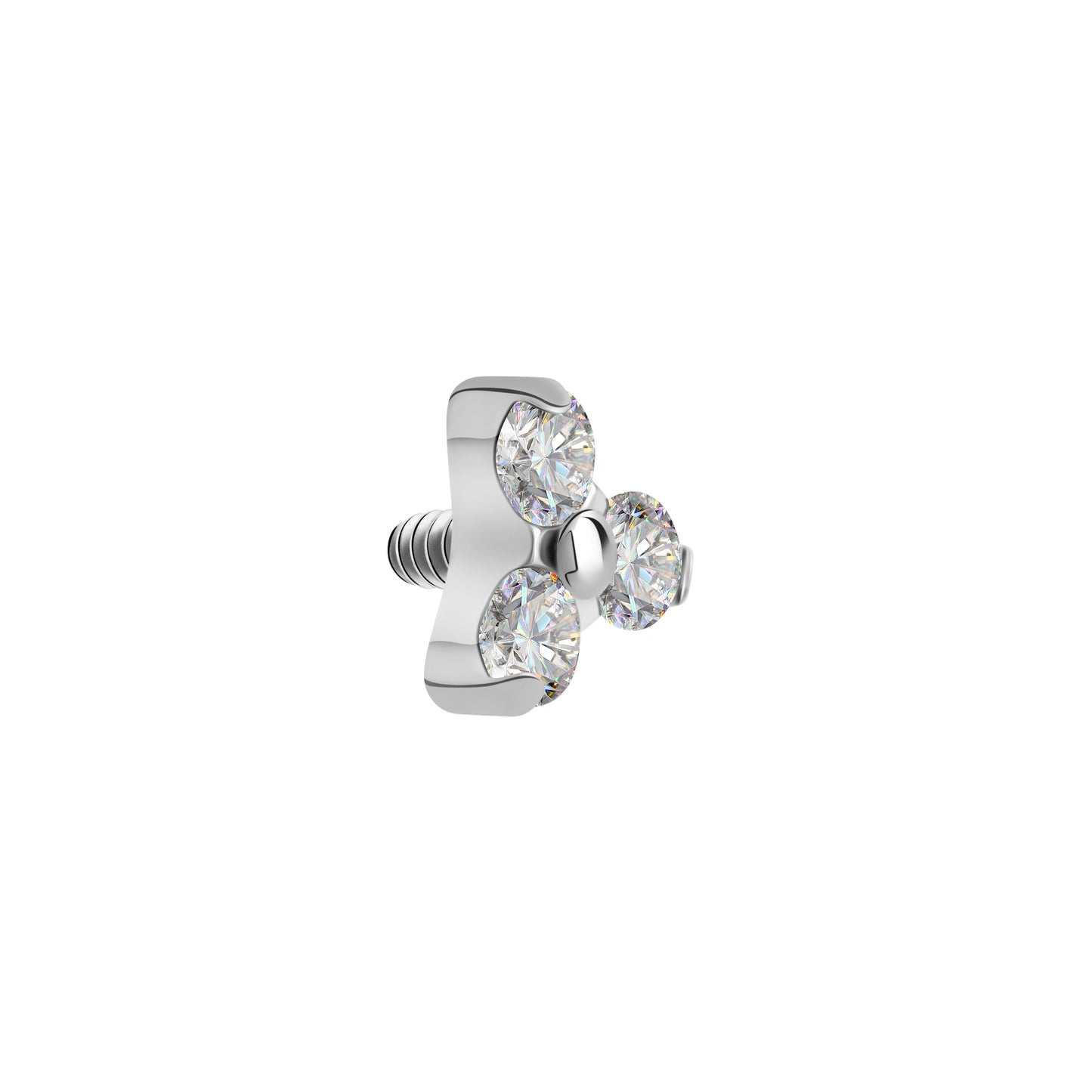 Tilum 14g-12g Internally Threaded Titanium Jewel Trinity Top - Small - Price Per 1