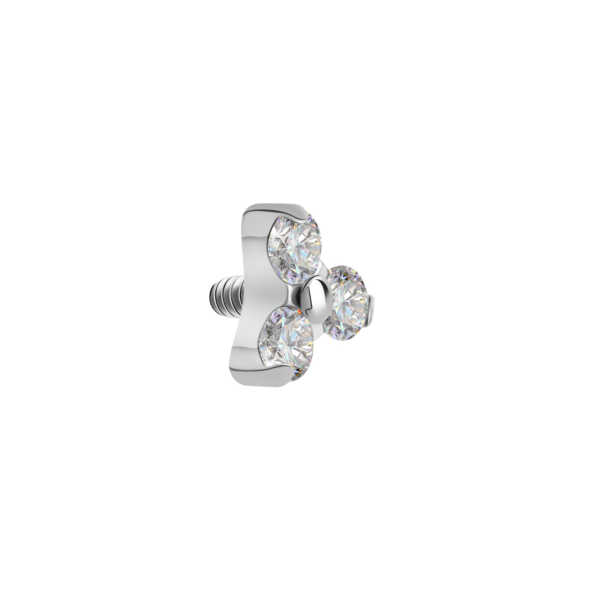 Tilum 14g-12g Internally Threaded Titanium Jewel Trinity Top - Small - Price Per 1