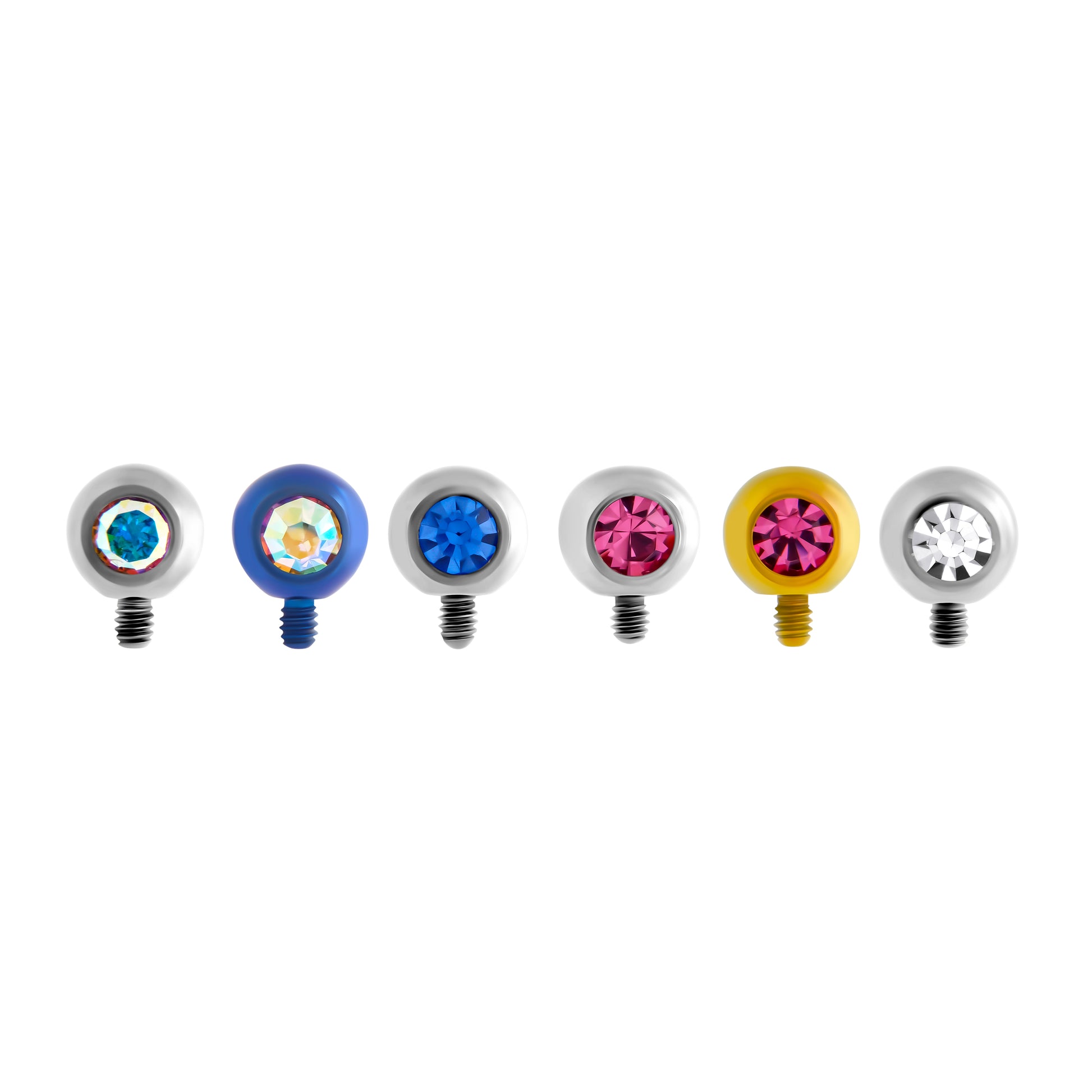 Tilum 14g–12g Internally Threaded 90° Swarovski Jeweled Titanium Ball — 4mm — Price Per 1