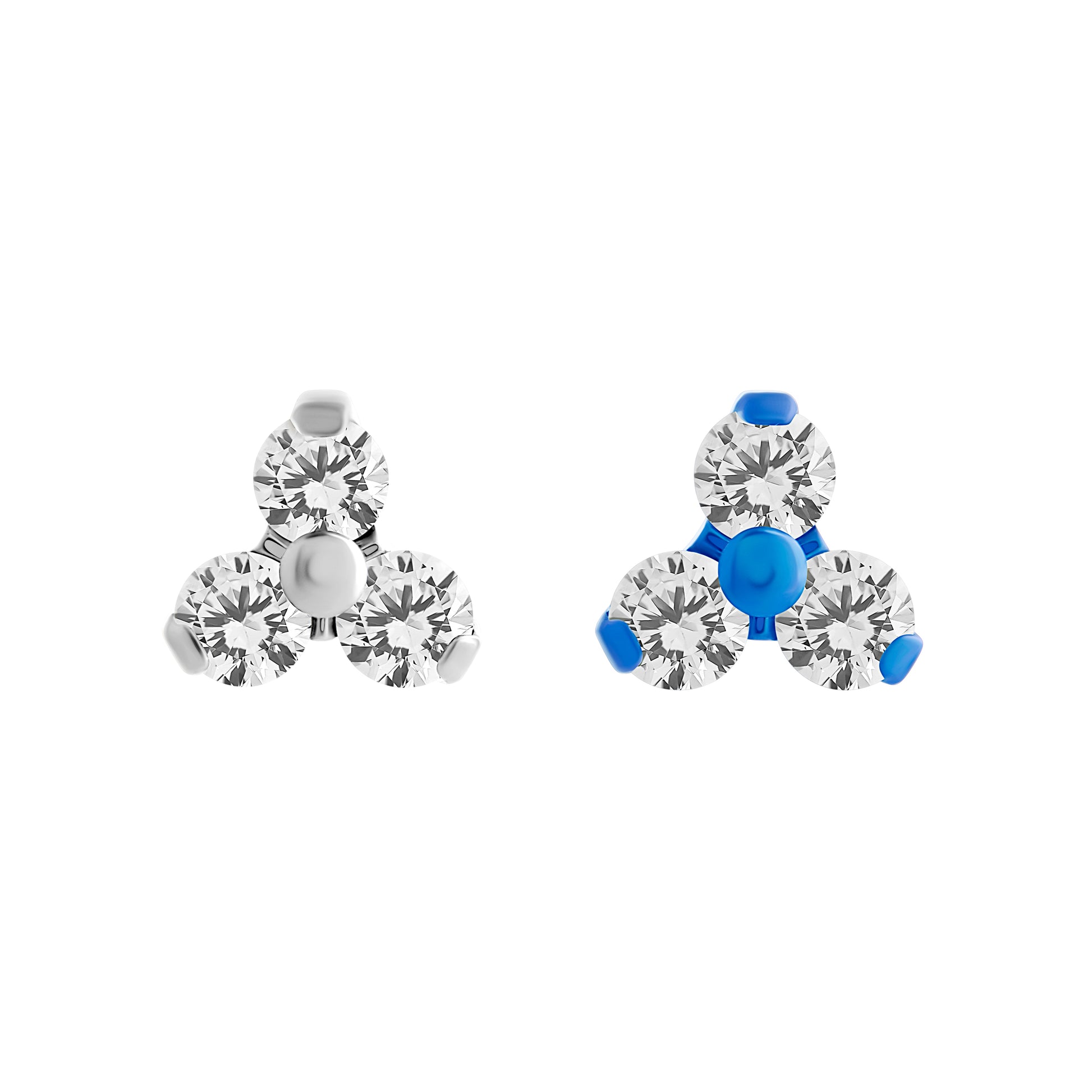 Tilum 18g-16g Internally Threaded Titanium Jewel Trinity Top - Large - Price Per 1 - Painful Pleasures