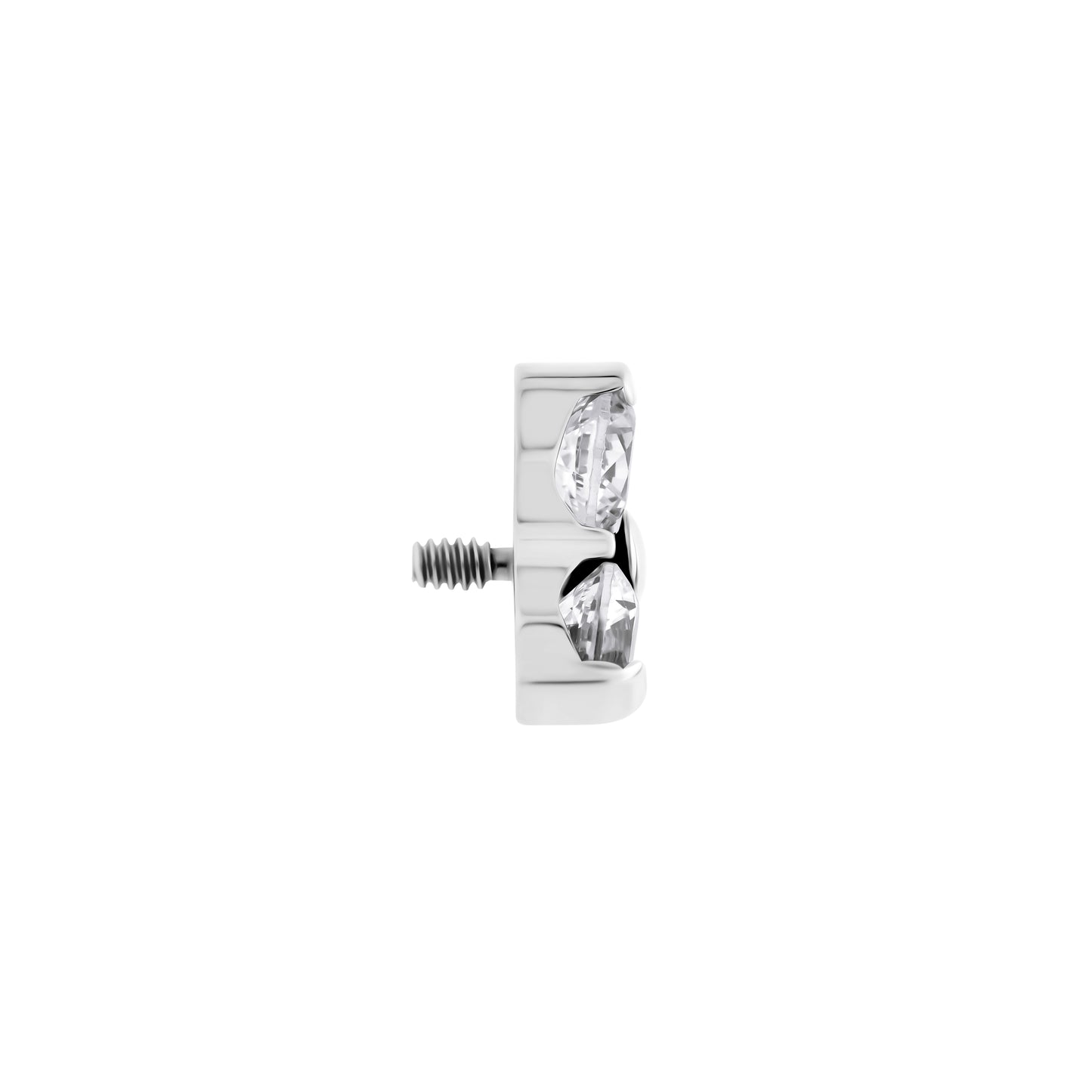 Tilum 18g-16g Internally Threaded Titanium Jewel Trinity Top - Large - Price Per 1 - Painful Pleasures