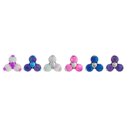 Tilum 14g-12g Internally Threaded Titanium Opal Trinity Top - Large - Price Per 1 - Painful Pleasures