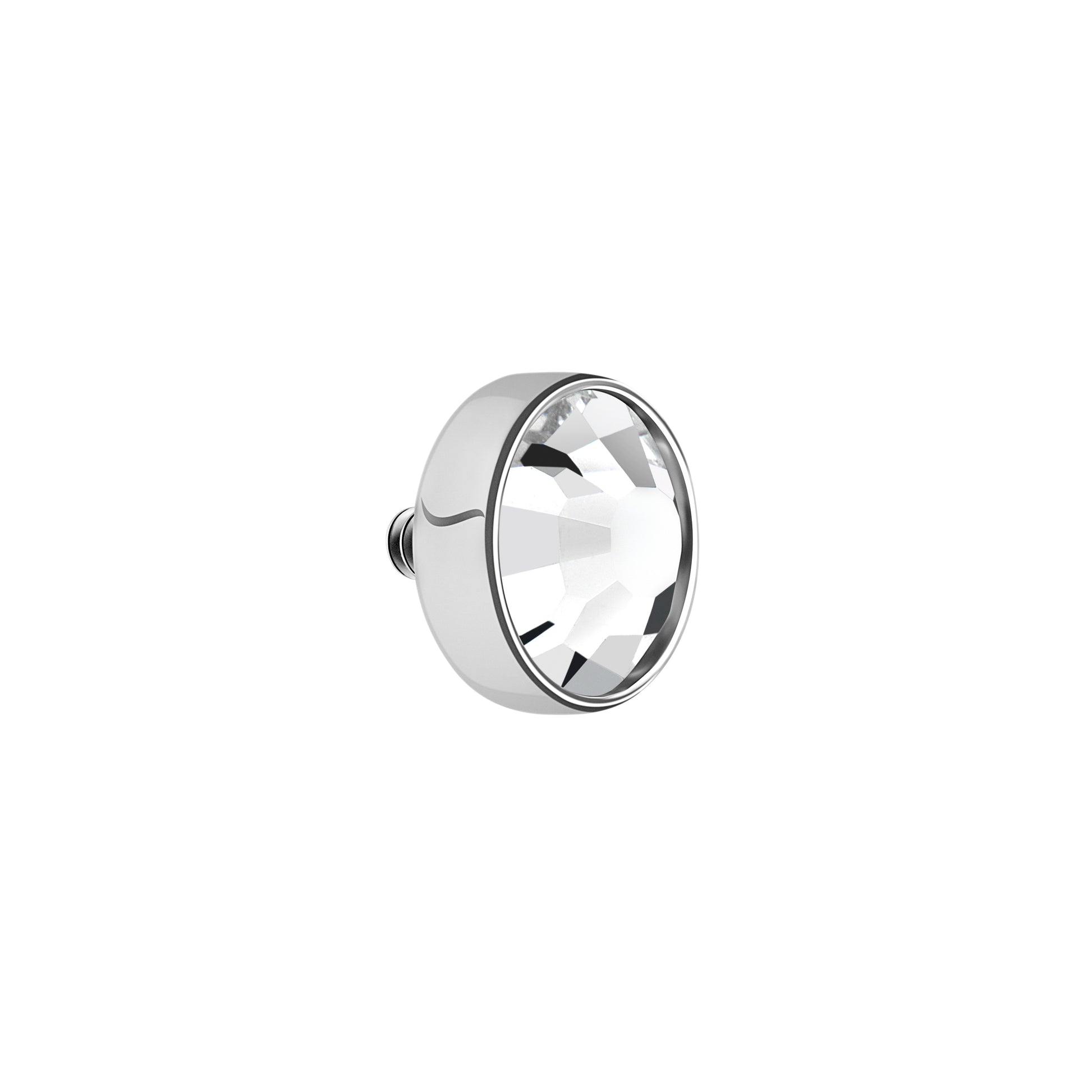 Tilum 18g-16g Internal 0.9mm Crystal Jewel Titanium Flat Disc Top - Price Per 1
