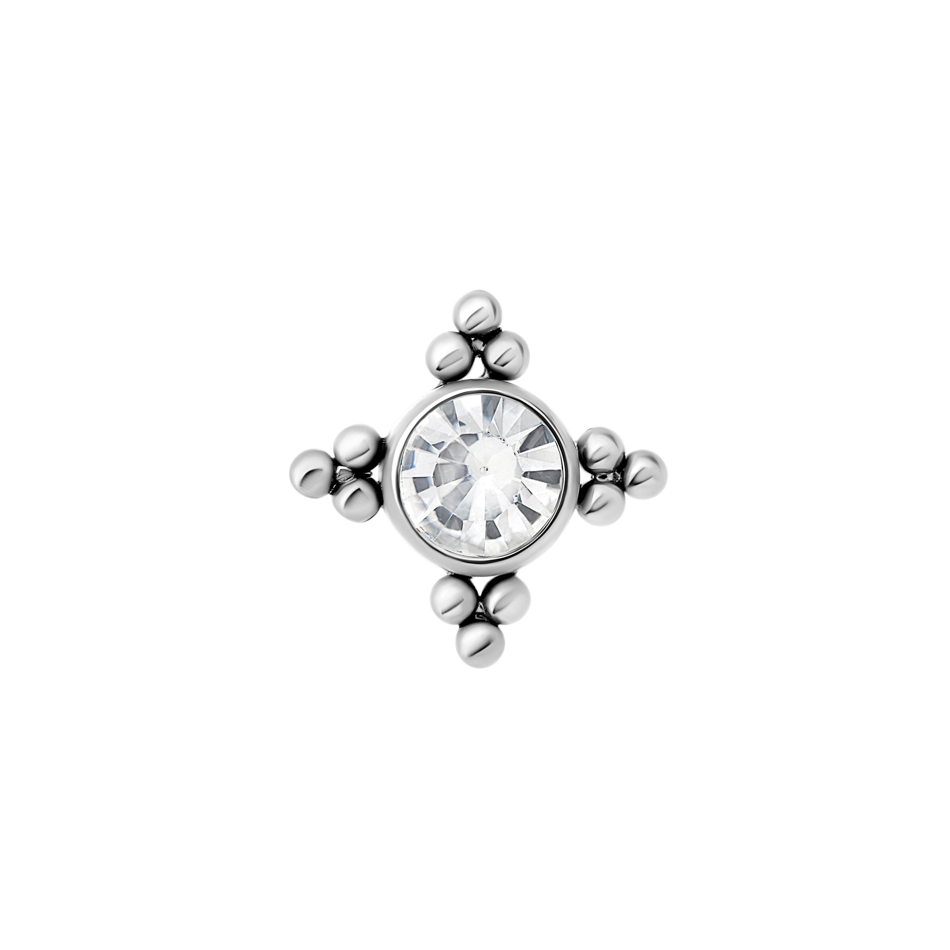 Tilum 14g-12g Internally Threaded Orbital Micron Bead Cluster Jewel Titanium Top - Price Per 1