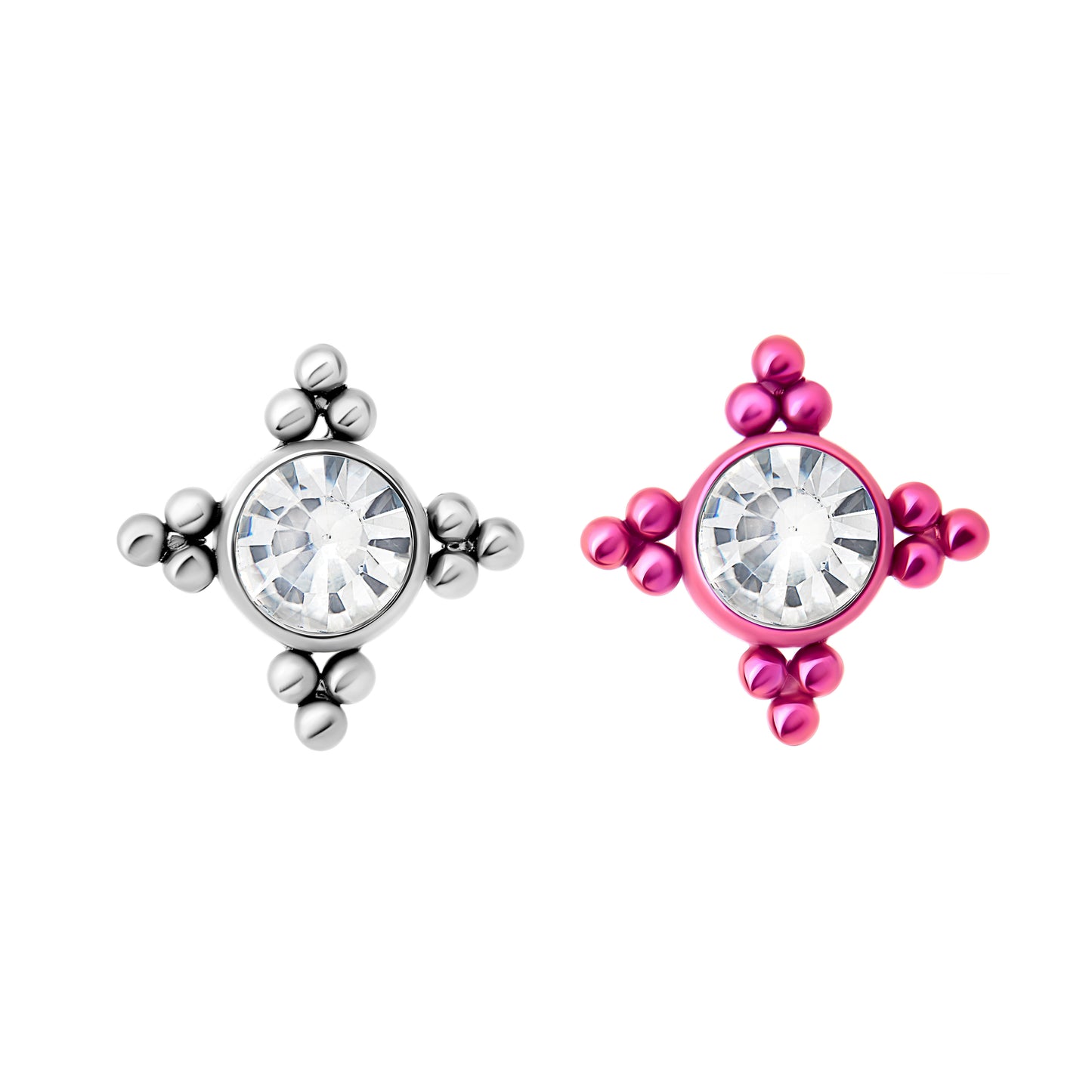 Tilum 14g-12g Internally Threaded Orbital Micron Bead Cluster Jewel Titanium Top - Price Per 1