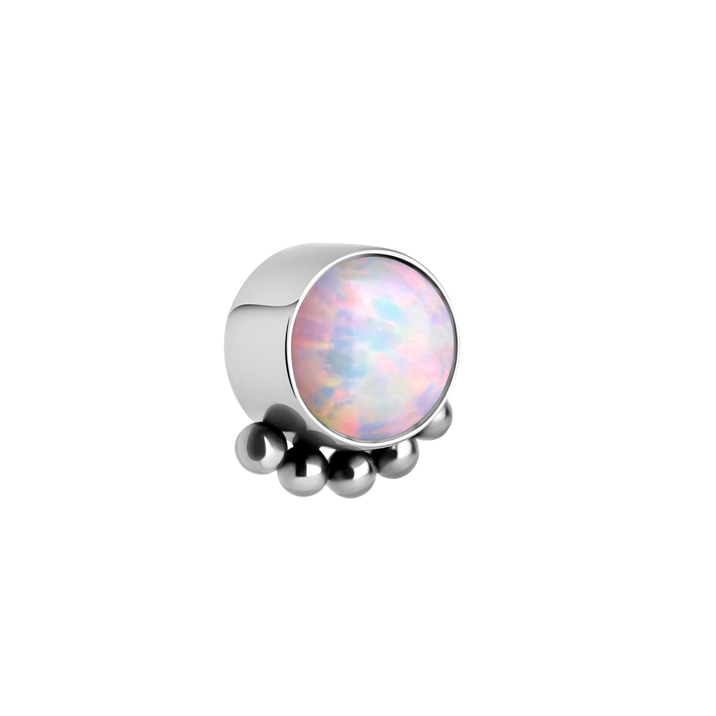 Tilum 14g-12g Internally Threaded Micron Bead Row Opal Titanium Top - Price Per 1 - Painful Pleasures