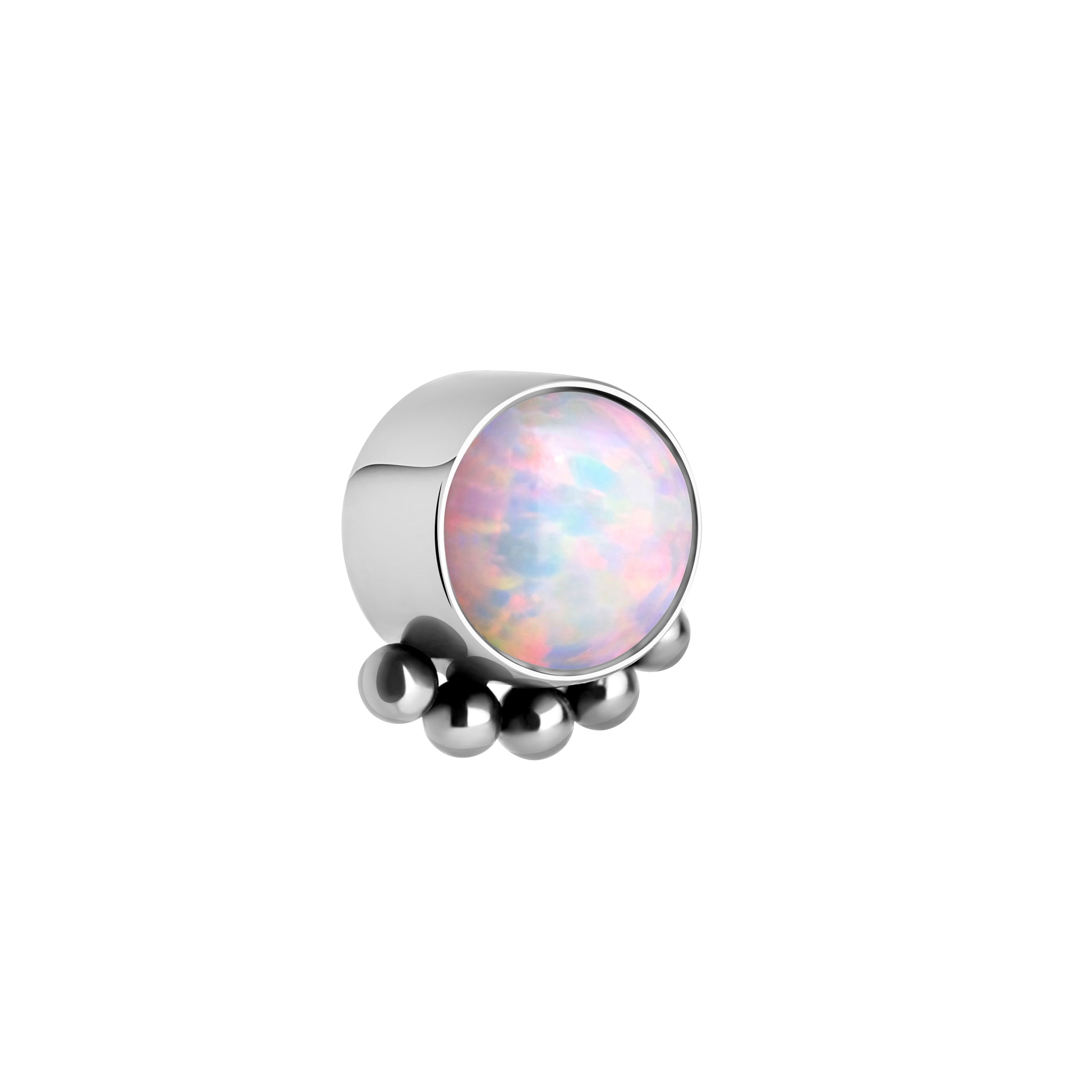Tilum 14g-12g Internally Threaded Micron Bead Row Opal Titanium Top - Price Per 1 - Painful Pleasures