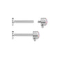 Tilum 14g-12g Internally Threaded Micron Bead Row Opal Titanium Top - Price Per 1 - Painful Pleasures