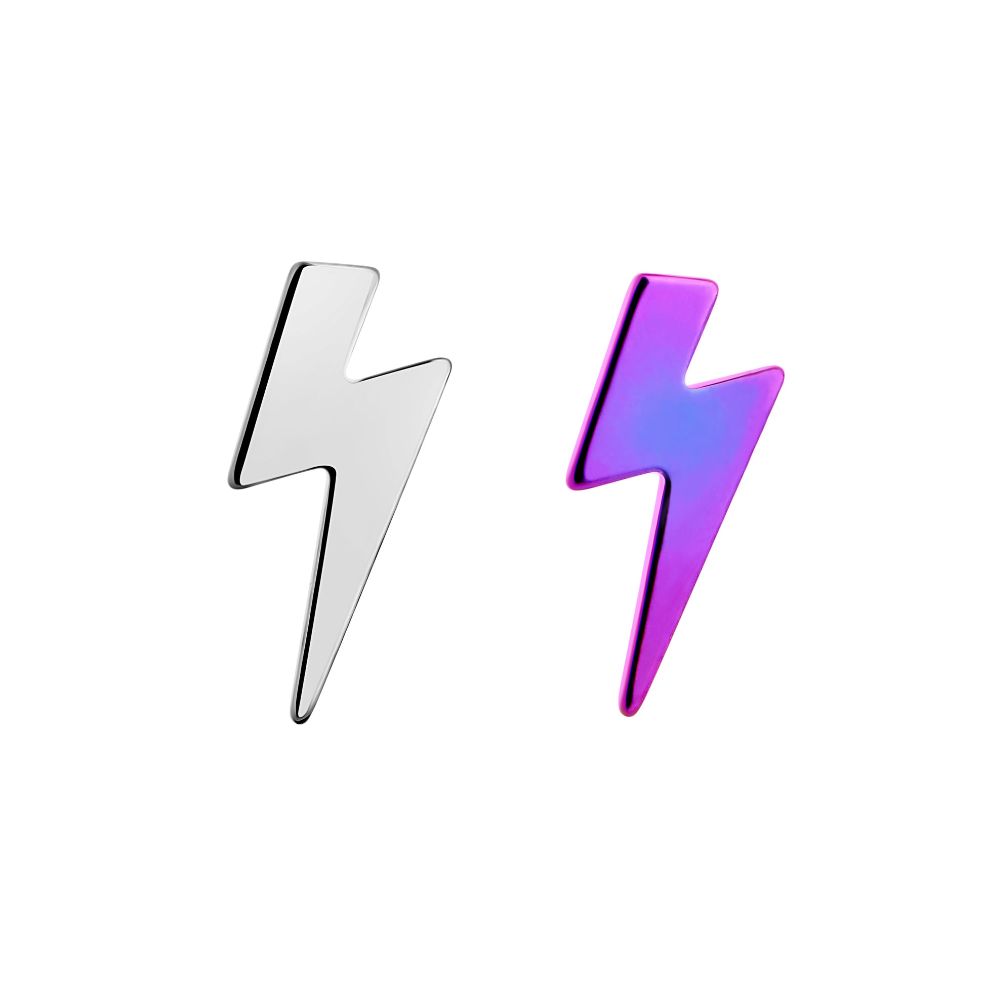 Tilum 14g-12g Internally Threaded Lightning Bolt Titanium Top - Price Per 1