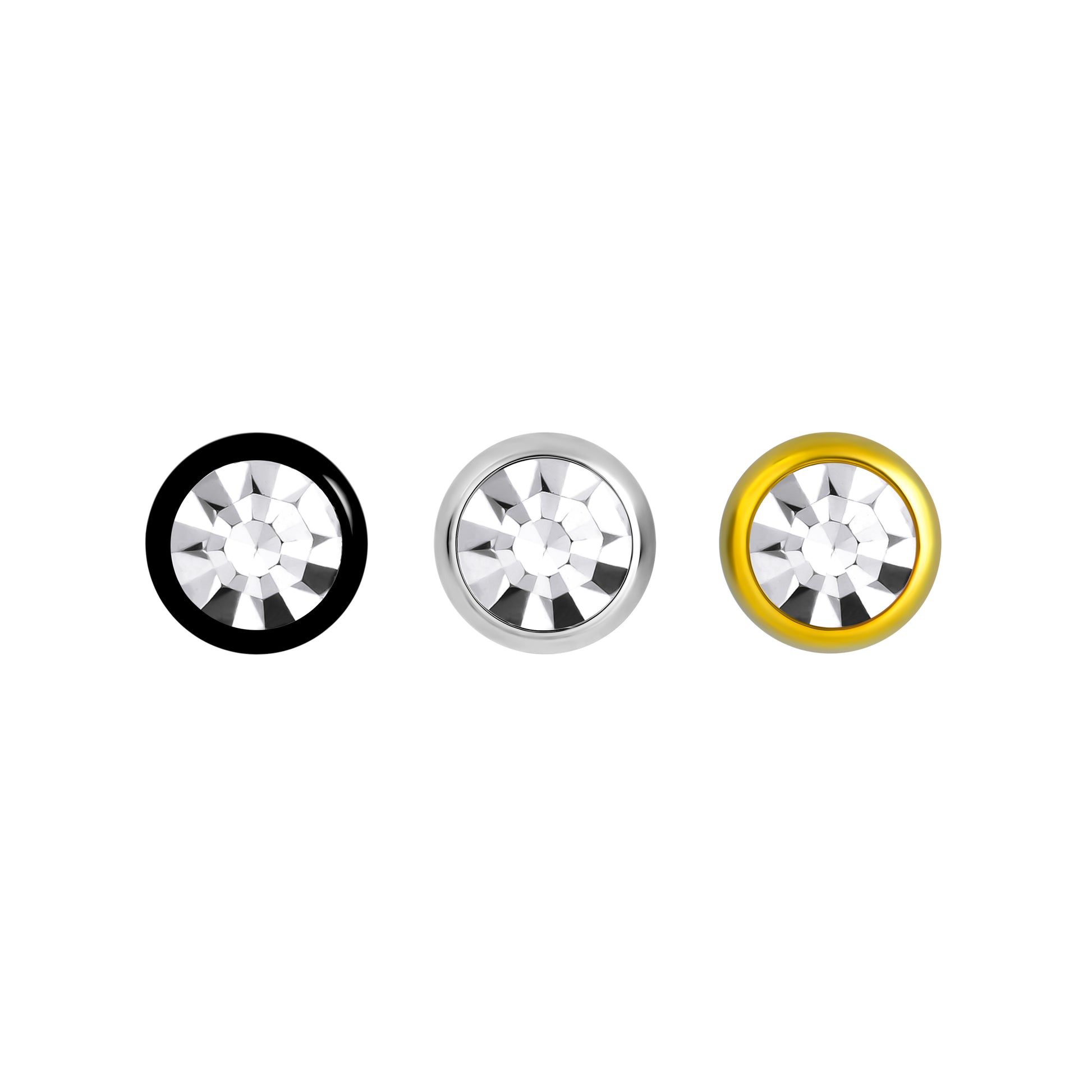 Tilum 14g-12g Internally Threaded Swarovski Jewel Titanium Top - Pick Size - Price Per 1