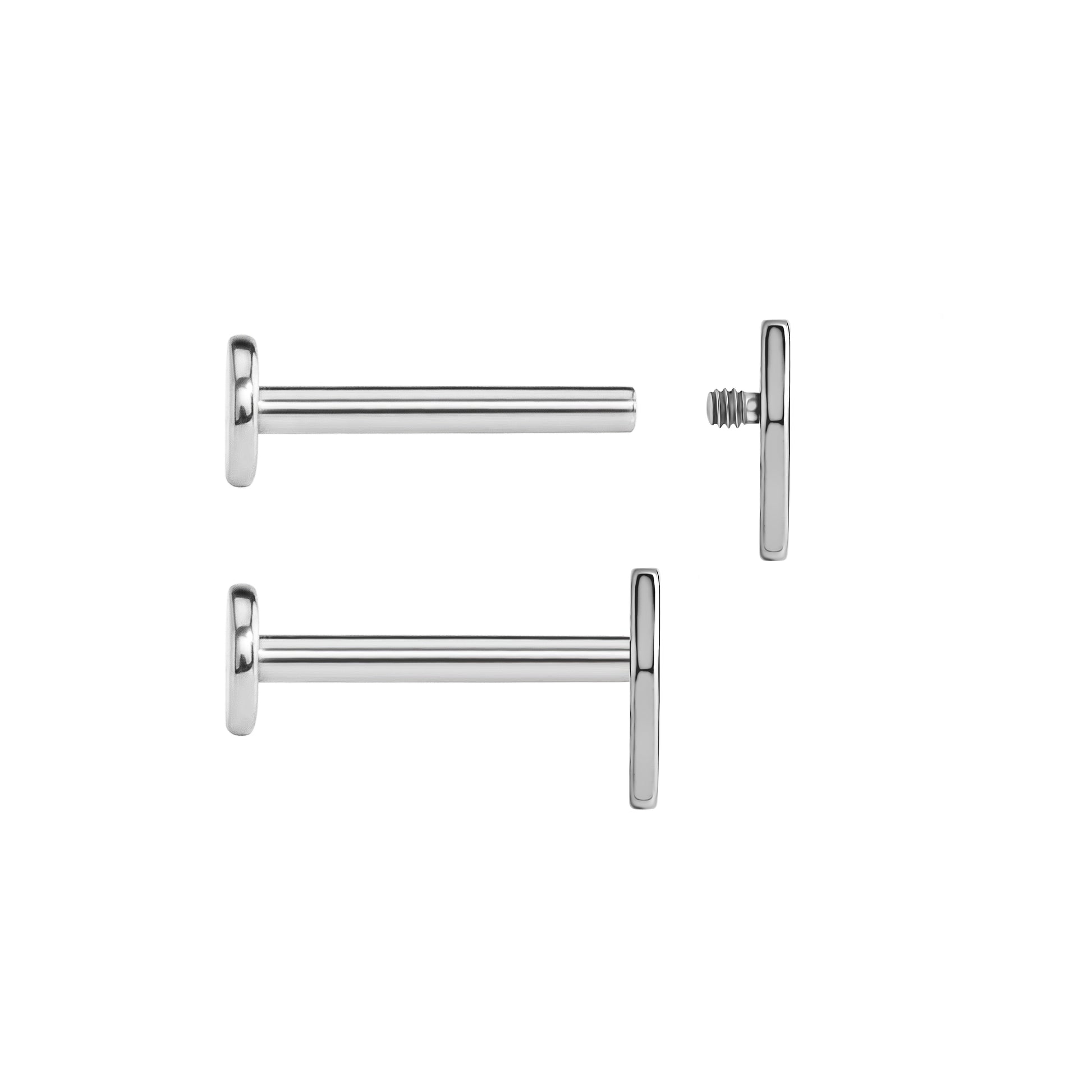 Tilum 18g-12g Internally Threaded Titanium Coffin Top - Price Per 1