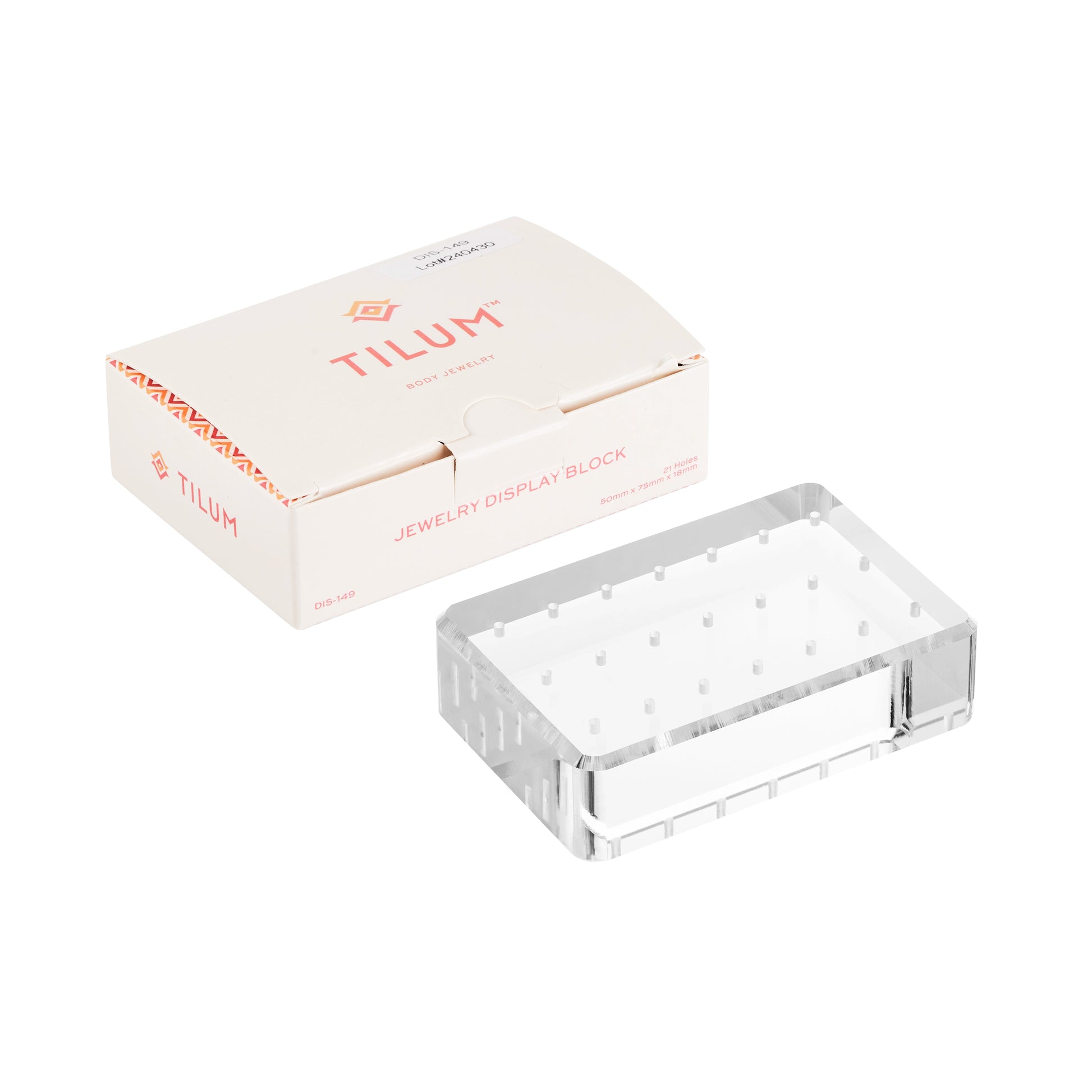 Tilum Universal Jewelry Display Block with Pegs — Pick Size and Threading