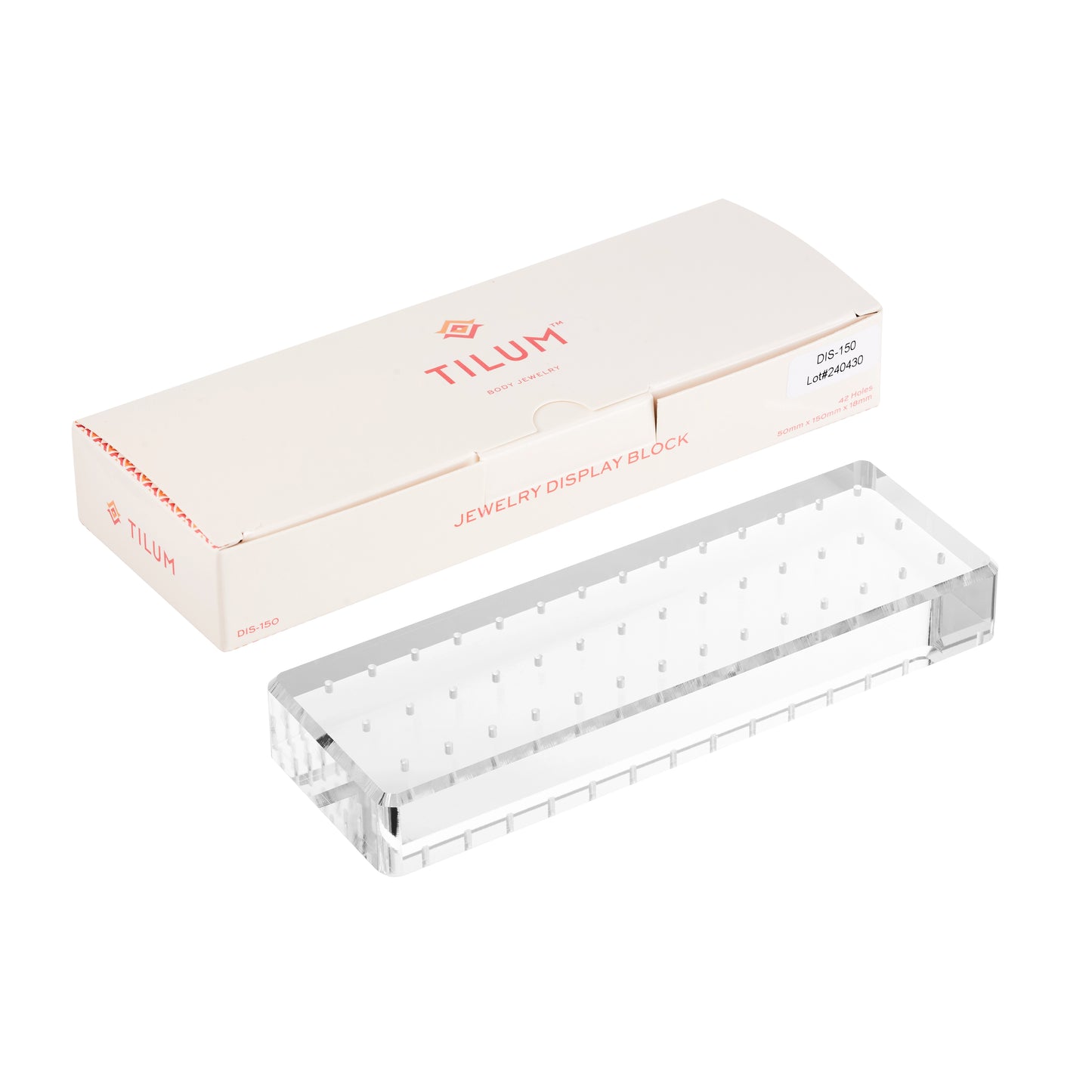 Tilum Universal Jewelry Display Block with Pegs — Pick Size and Threading