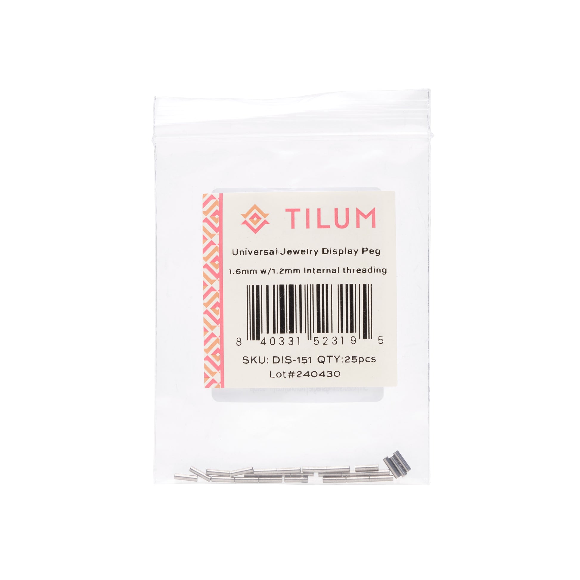 Tilum Replacement Pegs for Jewelry Display Blocks — Pick Threading —Bag of 25