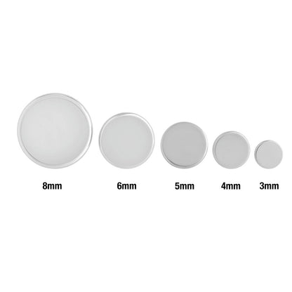 14g - 12g Internally Threaded Flat Steel Disc - Price Per 1 - Painful Pleasures