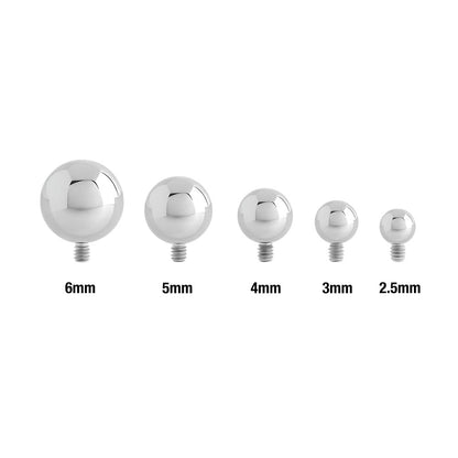 14g–12g Internally Threaded Steel Ball — Price Per 1 - Painful Pleasures