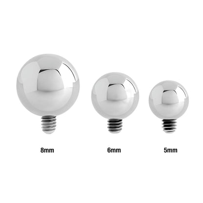 10g Internally Threaded Counter-Sunk Steel Ball - Price Per 1 - Painful Pleasures