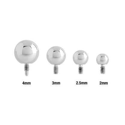 18g - 16g Internally Threaded Steel Ball - Price Per 1 - Painful Pleasures