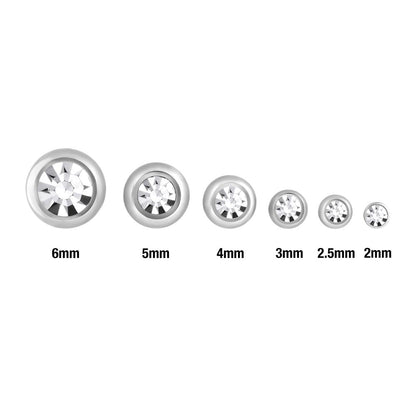14g - 12g Internally Threaded Swarovski Jewel Top Ball - Price Per 1 - Painful Pleasures