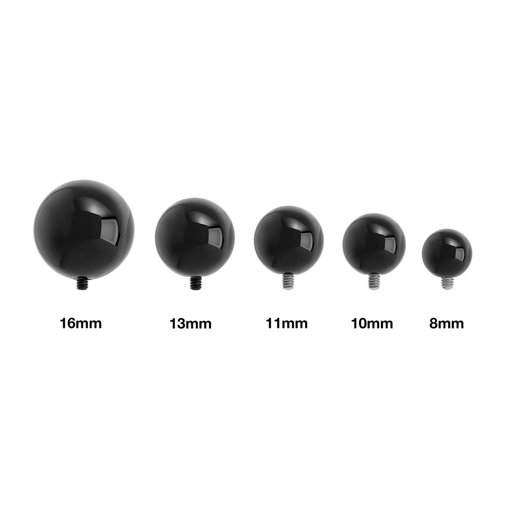 8g Internally Threaded Black PVD Coated Counter-Sunk Ball - Price Per 1 - Painful Pleasures