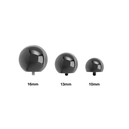 0g Internally Threaded Black PVD Coated Counter-Sunk Ball - Price Per 1 - Painful Pleasures