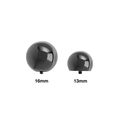 00g Internally Threaded Black PVD Coated Counter-Sunk Ball - Price Per 1 - Painful Pleasures