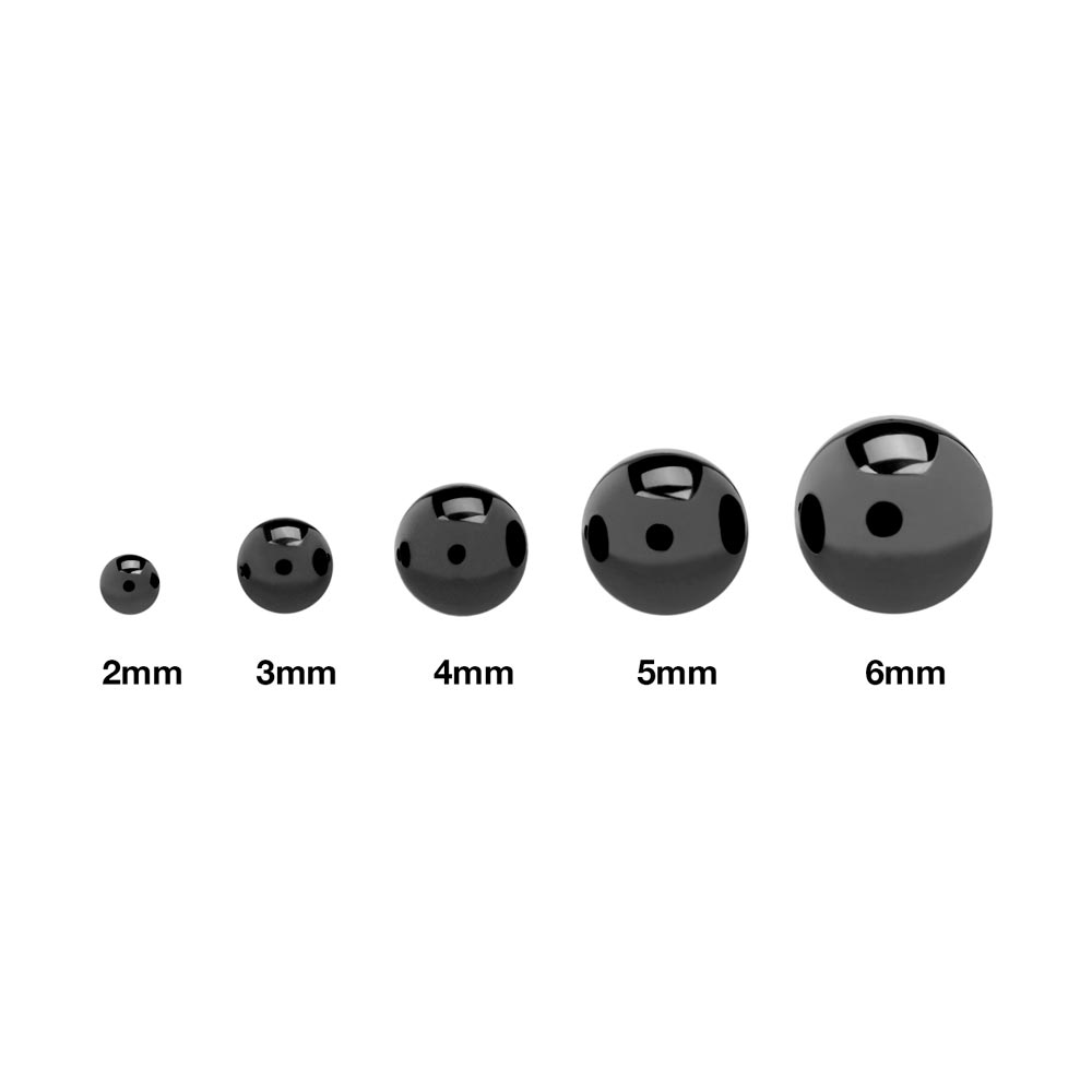 Tilum 14g-12g Internally Threaded PVD Black Titanium Ball - Price Per 1 - Painful Pleasures