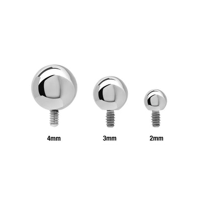 Tilum 18g-16g Internally Threaded Titanium Ball - Price Per 1 - Painful Pleasures