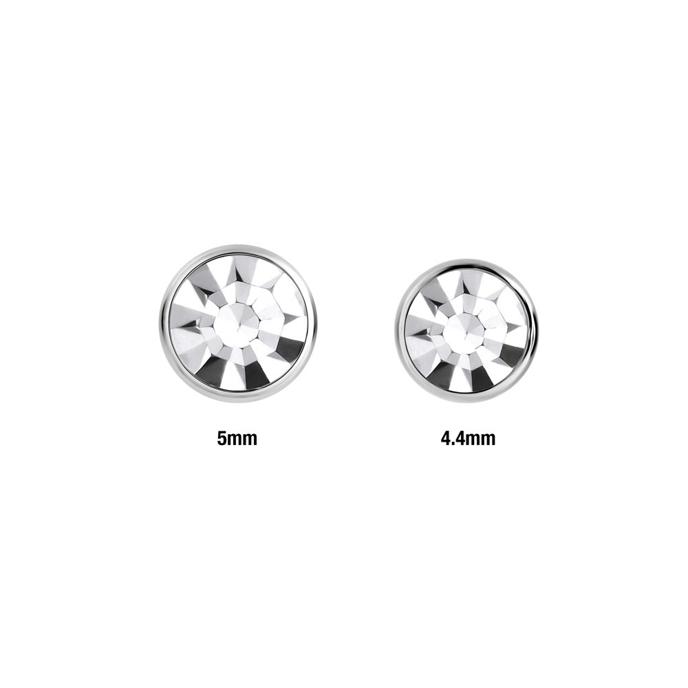 Tilum 14g-12g Internally Threaded Swarovski Jewel Titanium Top - Pick Size - Price Per 1