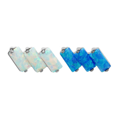 Tilum 14-12g Internal Titanium Step-Stacked Opal Top — Price Per 1 - Painful Pleasures