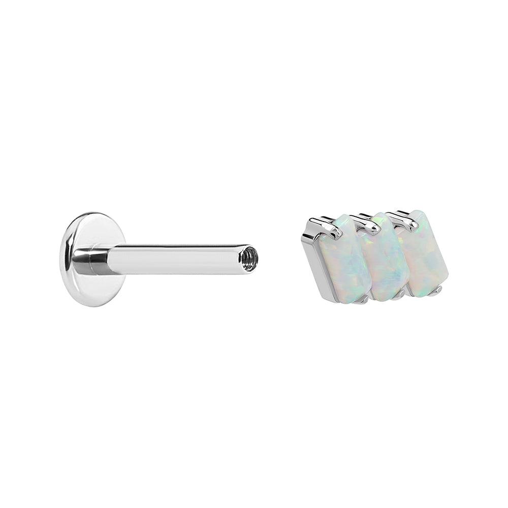 Tilum 14-12g Internal Titanium Step-Stacked Opal Top — Price Per 1