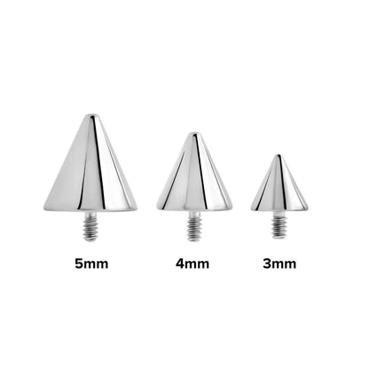 18g - 16g Internally Threaded Steel Spike Top - Price Per 1 - Painful Pleasures