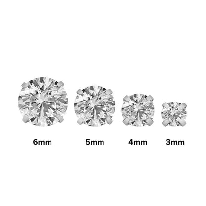 14g – 12g Internally Threaded Crystal or Black Prong-Set Round Jewel Top – Price Per 1 - Painful Pleasures