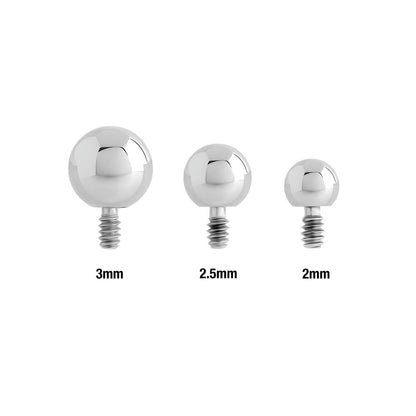 16g Internal 0.8mm Threading Steel Ball - Price Per 1 - Painful Pleasures