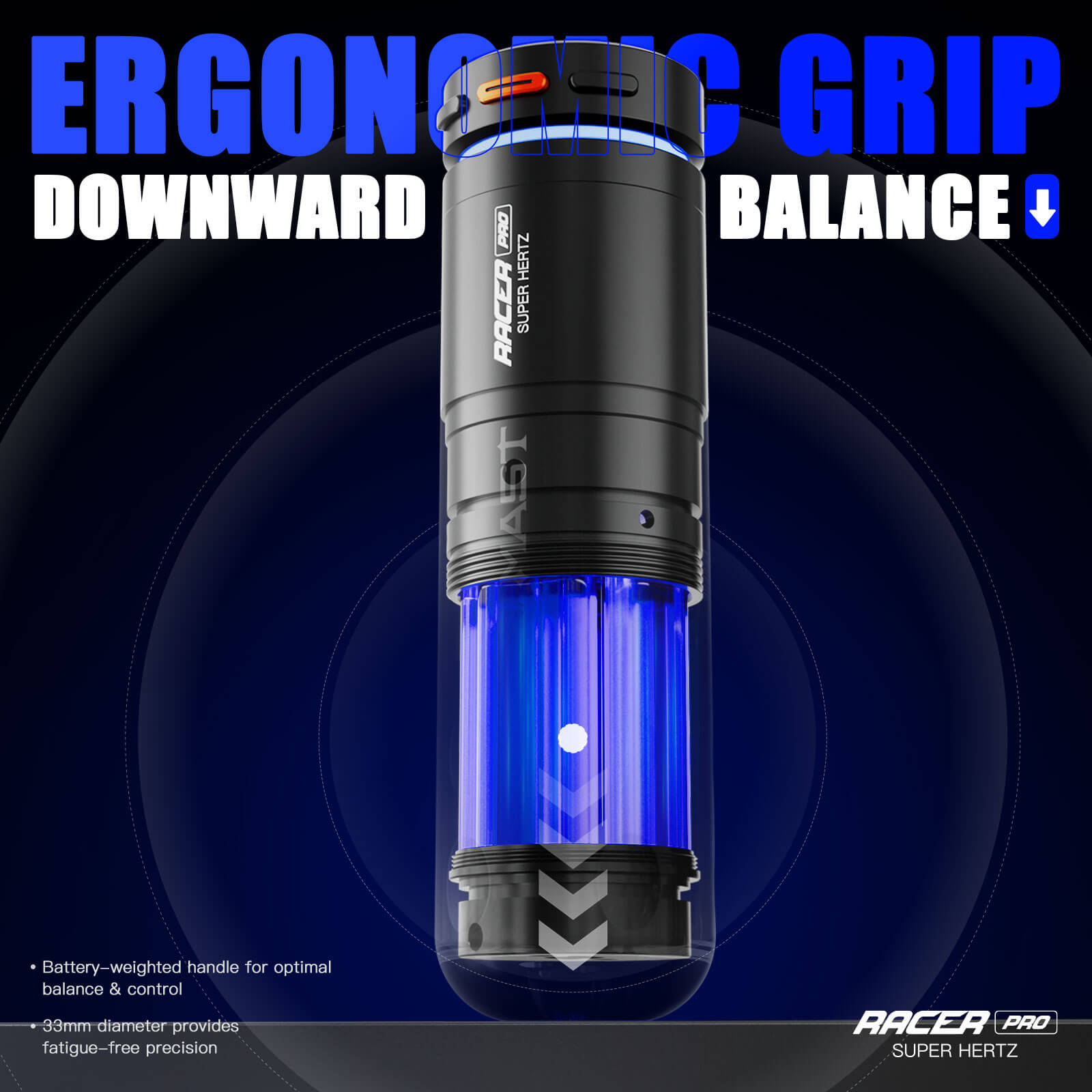 Dragonhawk Mast Racer Pro Wireless Tattoo Pen Machine — Black — 4.2mm Stroke - Painful Pleasures