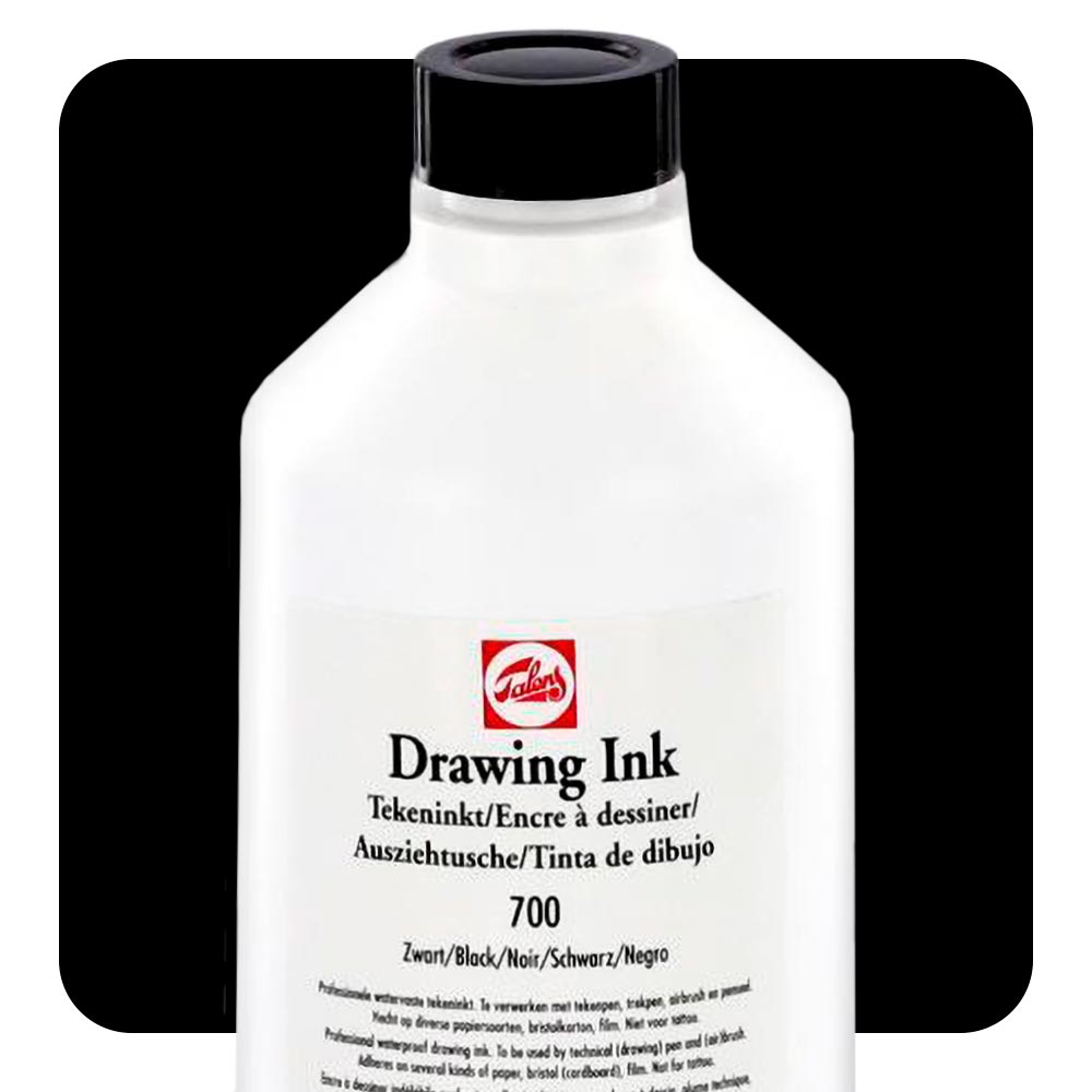 Talens Black Drawing Ink — 490mL Bottle