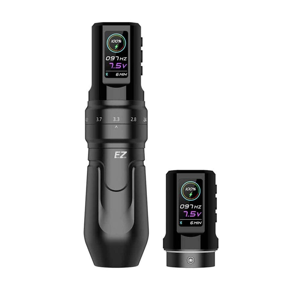 EZ P3 Pro Wireless Adjustable Stroke Tattoo Machine With Two Battery Packs — Black