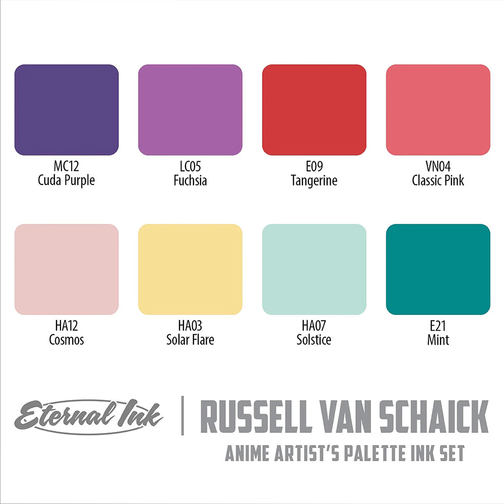 Russel Van Schaick Anime Inspiration Set — Eternal Ink — 8 1oz Bottles