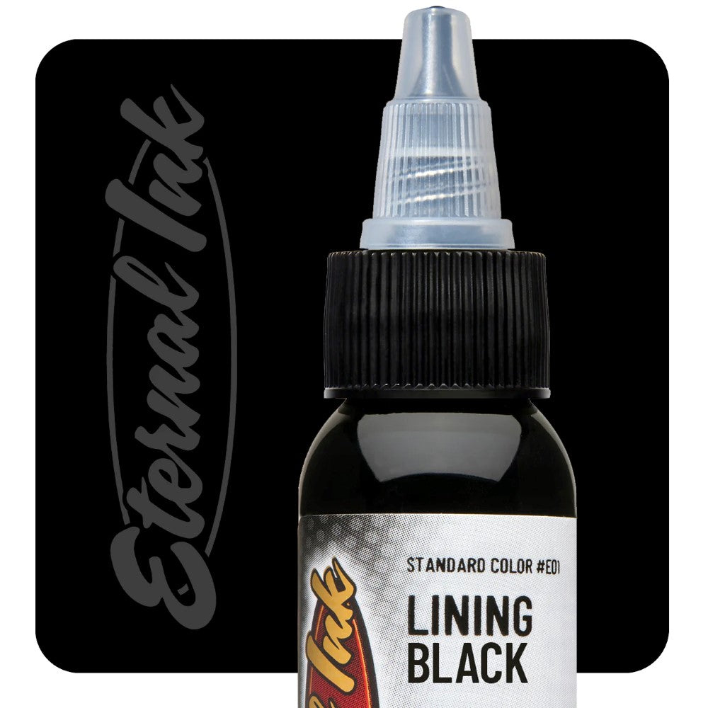 Eternal Tattoo Ink - 1/2 oz Bottle - Pick Your Color Lining Black