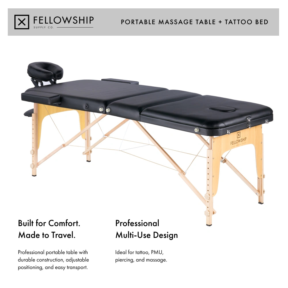 Fellowship Portable Massage Table + Tattoo Bed