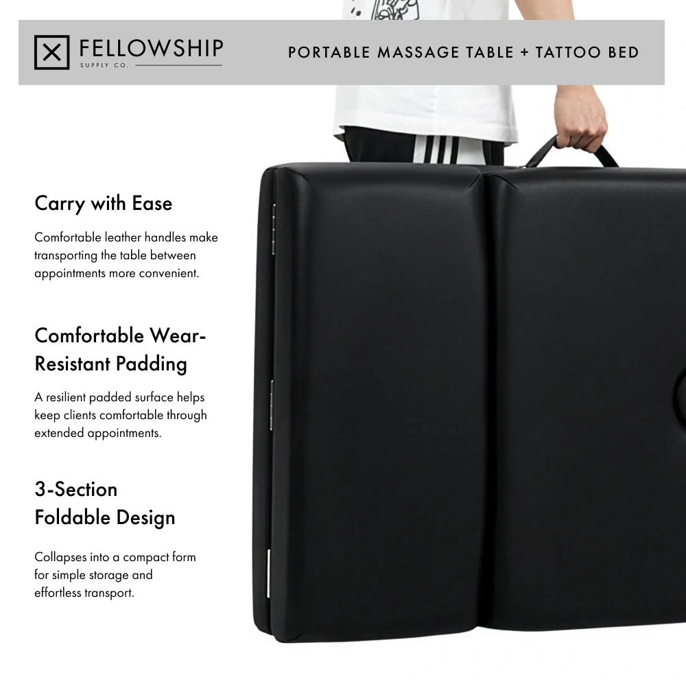 Fellowship Portable Massage Table + Tattoo Bed