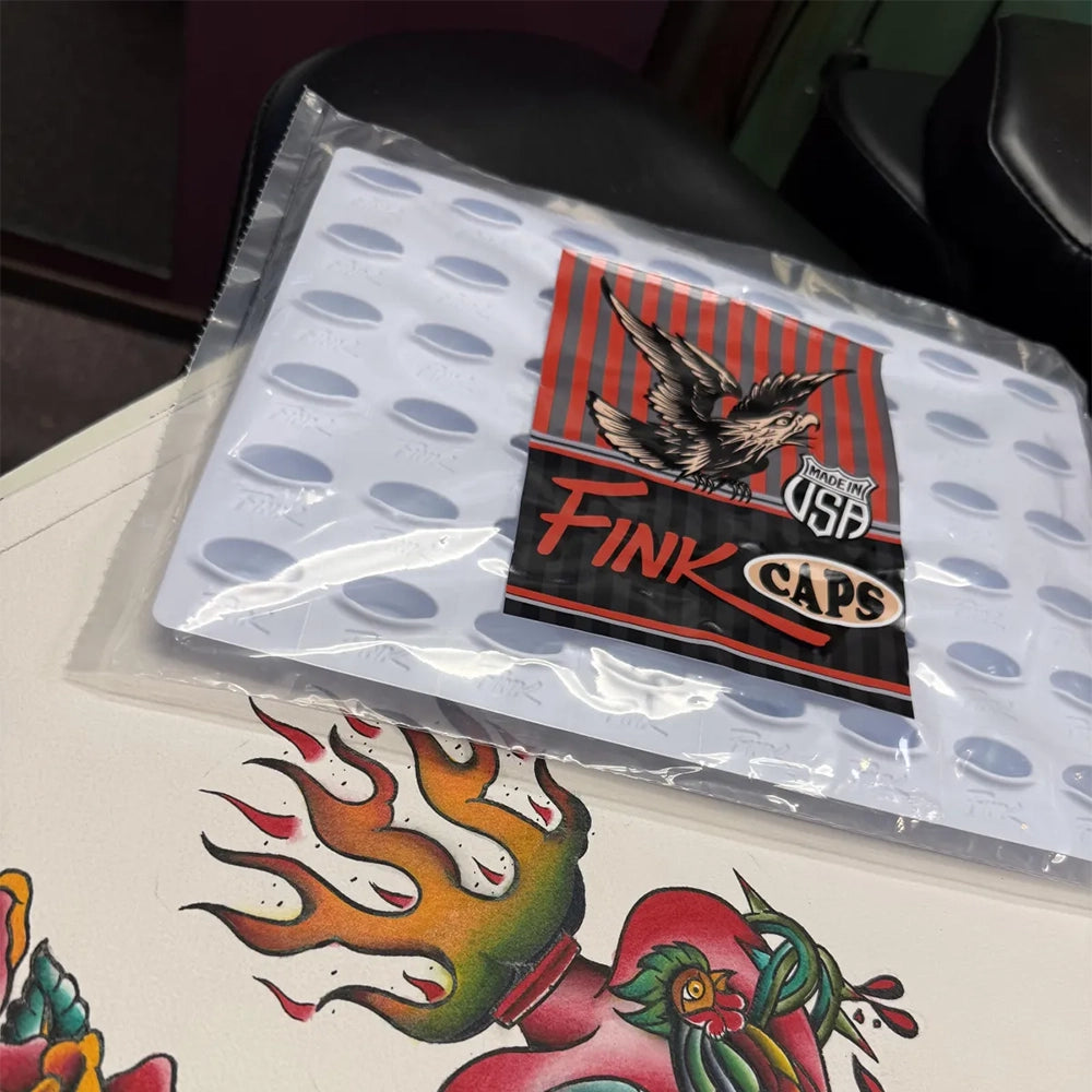 FINK CAPS — Slanted White Oval Tattoo Ink Cap