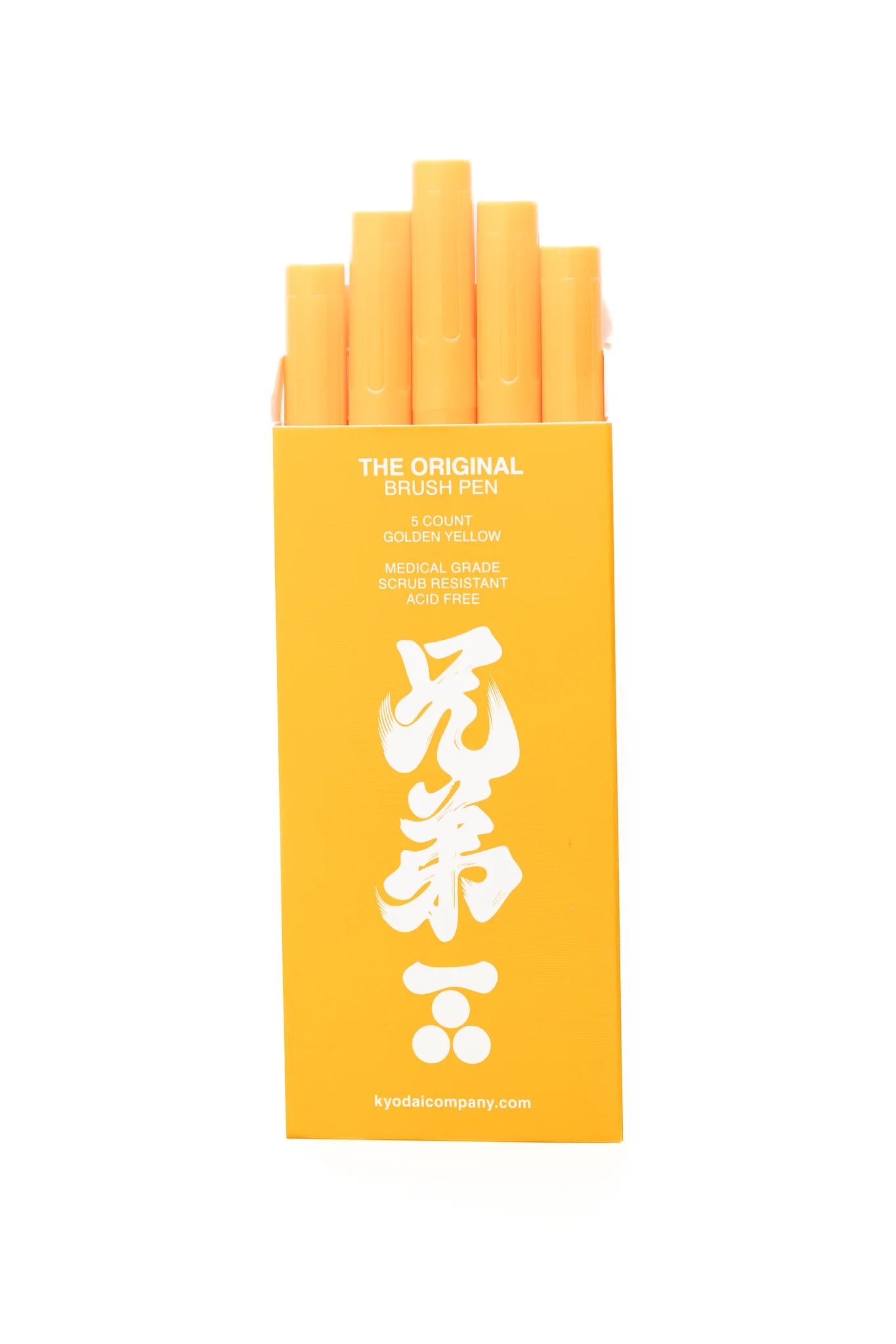 Kyōdai Firm-Tip Brush Pens — Pack of 5 Golden Yellow