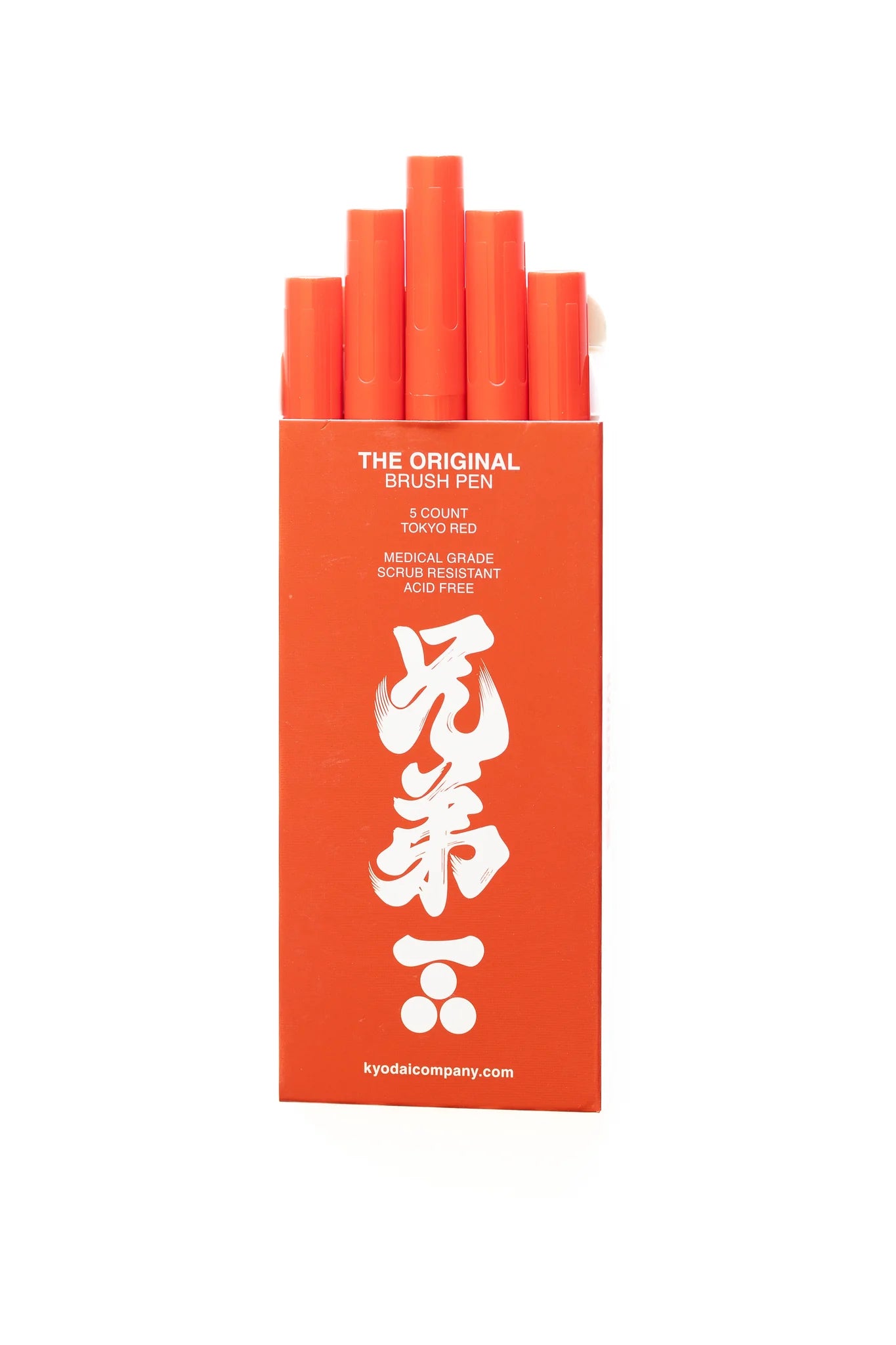 Kyōdai Firm-Tip Brush Pens — Pack of 5 Tokyo Red