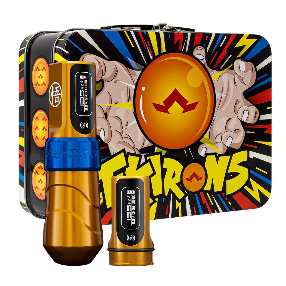 FK Irons Flux Max Tattoo Machine with 2 PowerBolt 2.0 — Pick Stroke Length and Color