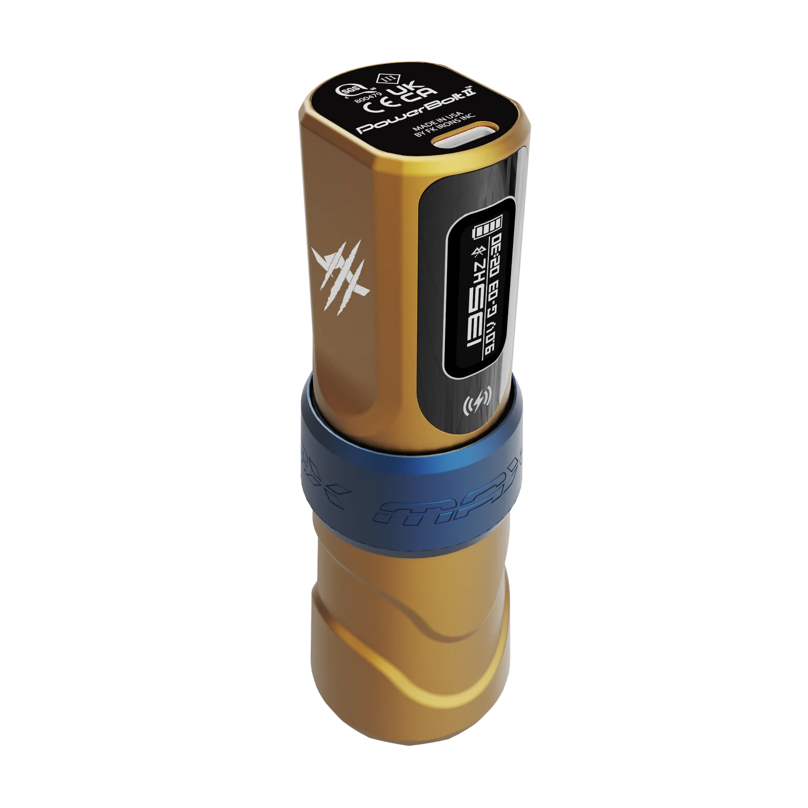 FK Irons Limited Edition Logan Flux Max Tattoo Machine with 2 PowerBolt 2.0 — 4.0mm Stroke